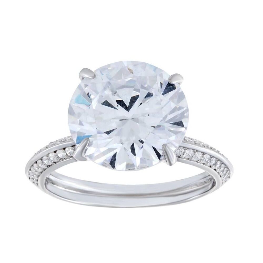 New~8.4 Ct. DIAMONIQUE & Channel Pave Round Bridal/Engagement Ring Sz 8